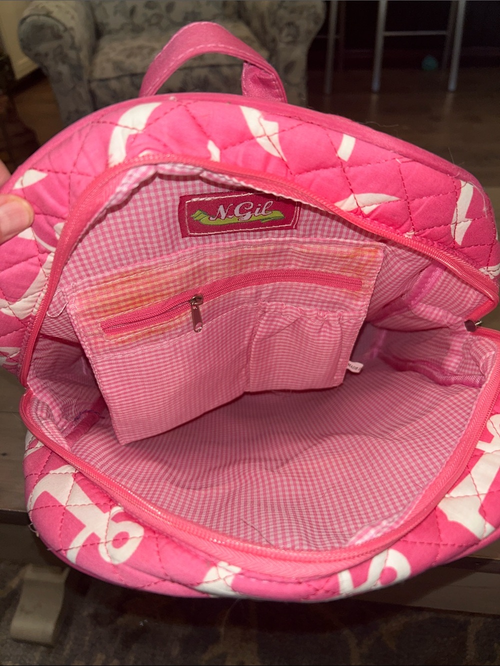 N.Gil Pink Anchor Backpack - Picture 4 of 5